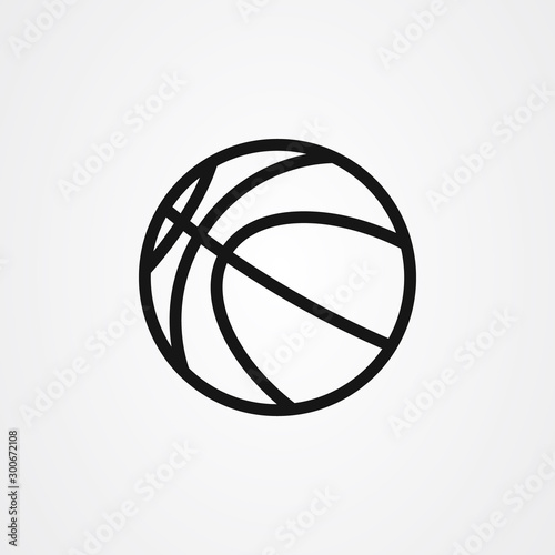 Basketball icon vector design in outline style