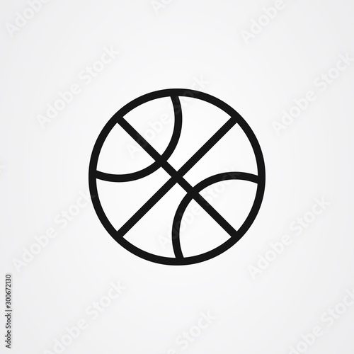 Basketball icon vector design in outline style