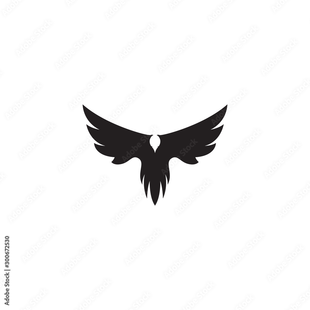 Obraz premium bird silhouette illustration logo template