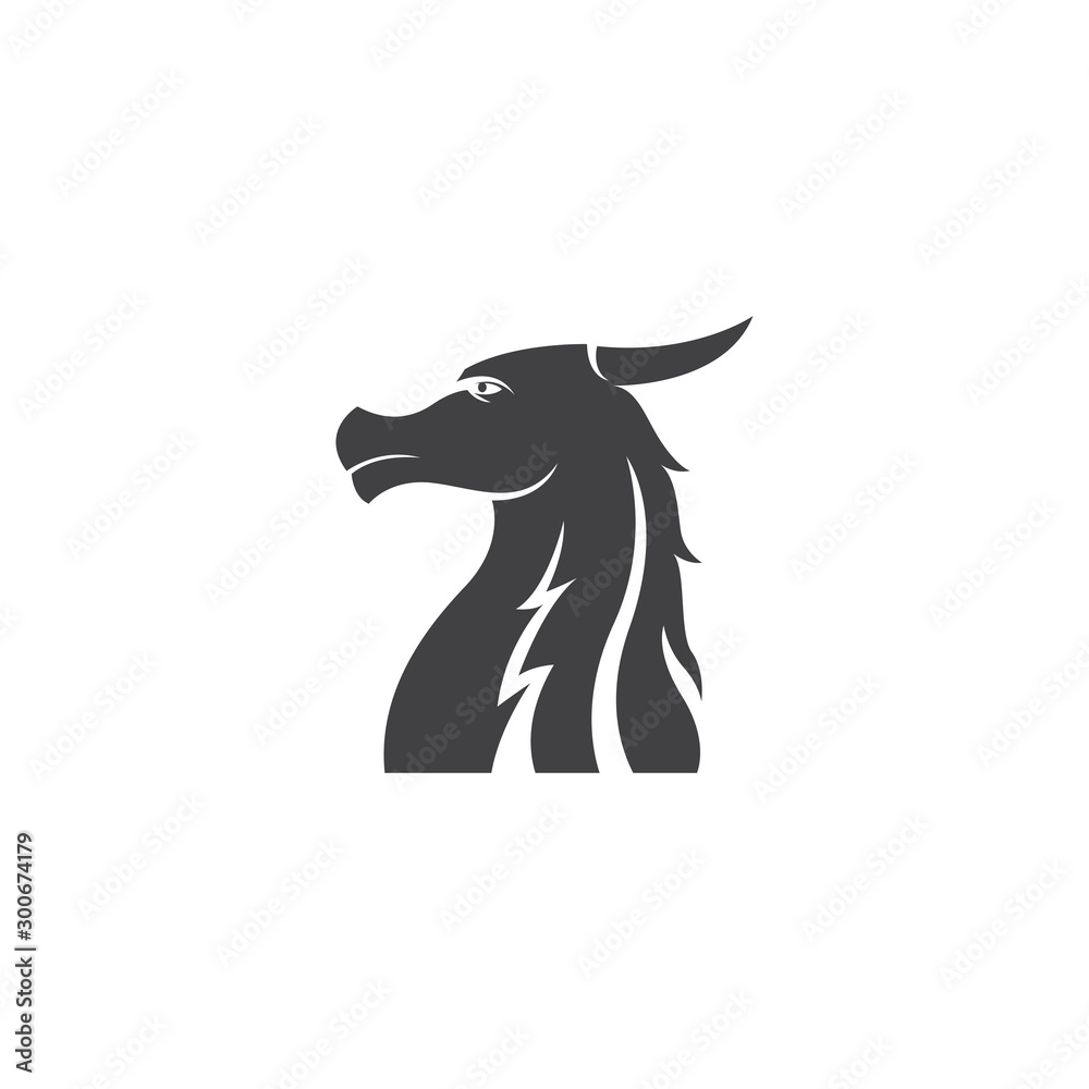 Fototapeta premium dragon fire vector silhouette creative
