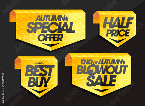 Autumn special offer, best buy, half price, end of autumn blowout sale