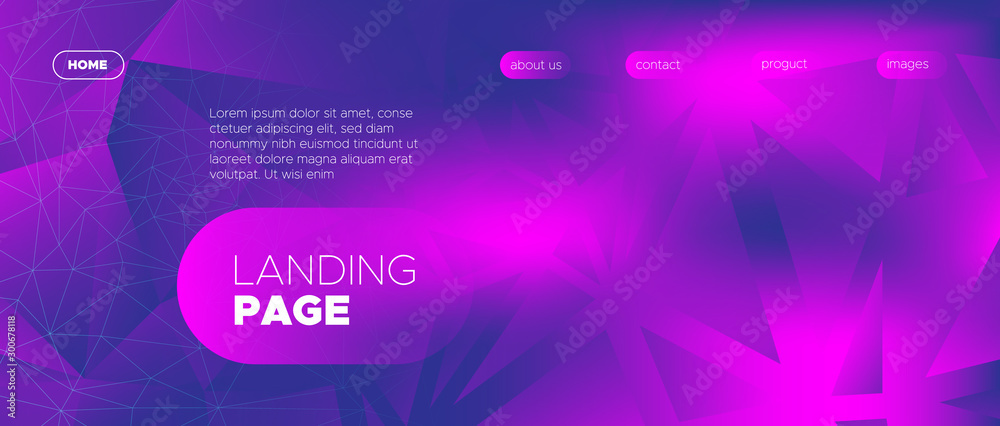 Pink Landing Page. Vector Polygon Wallpaper. Pink Landing Page. Vector Polygon Wallpaper.