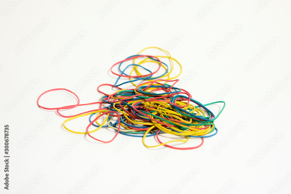 colorful rubber bands isolated on white background colorful rubber bands isolated on white background