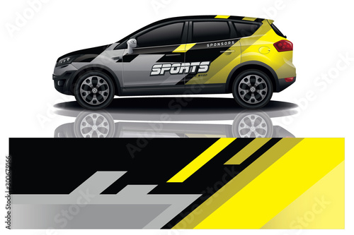 Sport car decal racing wrap design. vector design. - Vector