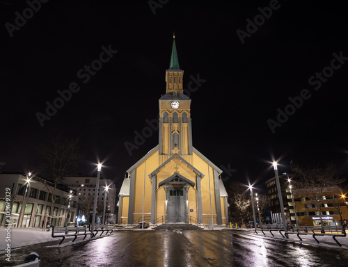 Tromso Domkirke by Night