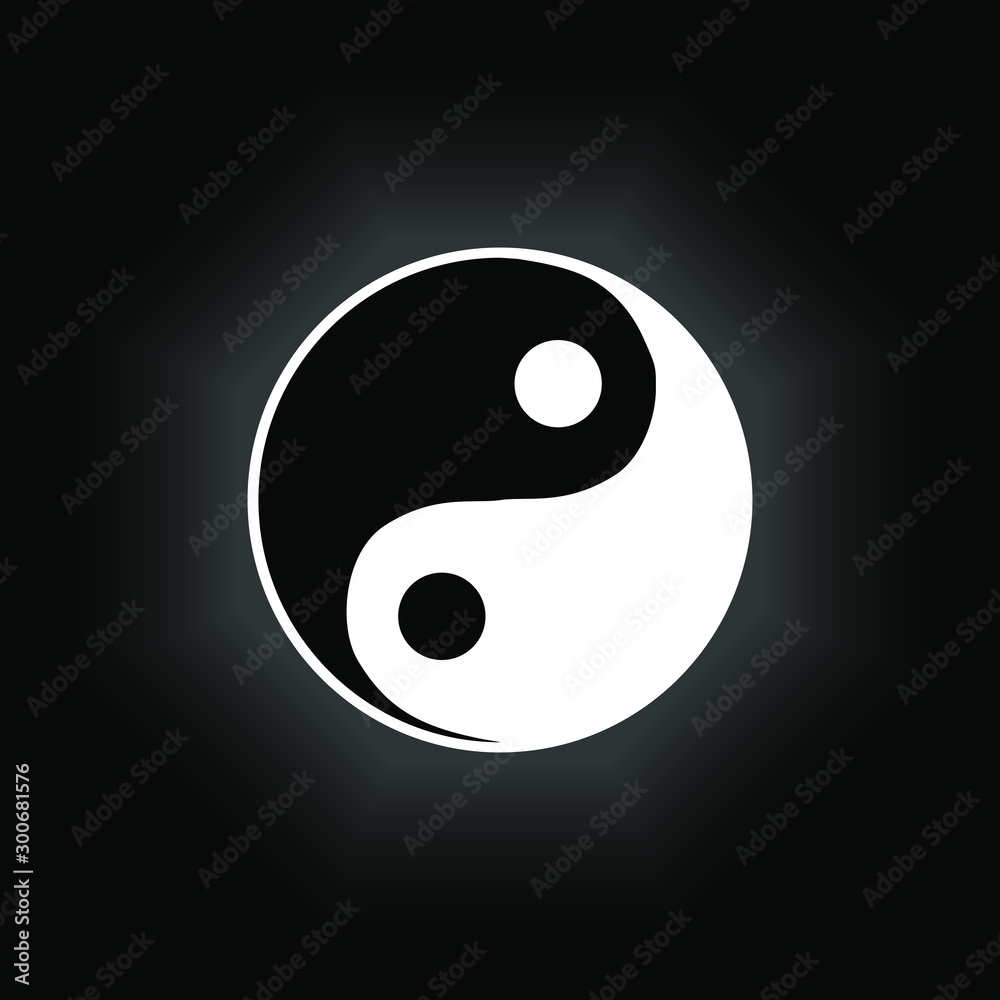 black and white abstract sign over a black scene., Vector EPS.10 black and white abstract sign over a black scene., Vector EPS.10
