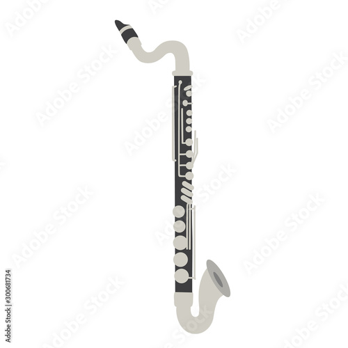 Illustration of isolated a bass clarinet on white background