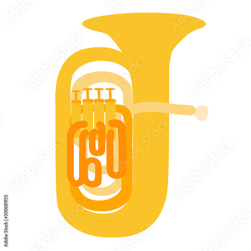 Illustration of isolated a tuba on white background
