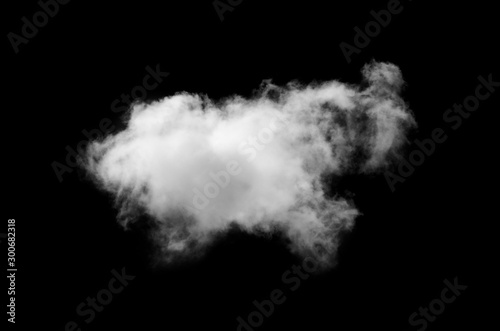 white clouds or smoke isolated on black background