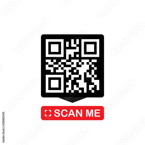 QR code for smartphone. Inscription scan me with smartphone icon. Qr code for payment. Vector illustration