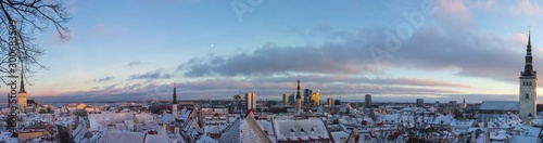 Tallinn Old Town panorama in winter. Estonia