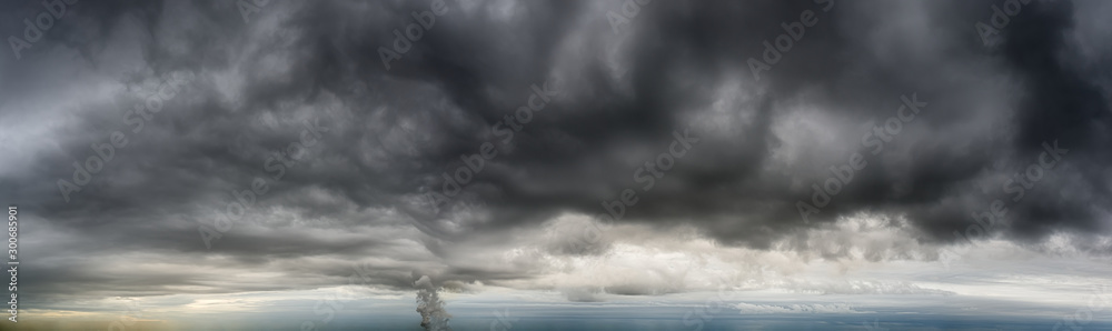 Fantastic dark thunderclouds, sky panorama - obrazy, fototapety, plakaty 