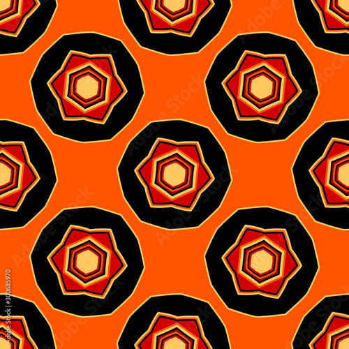Bright seamless pattern with geometric elements.