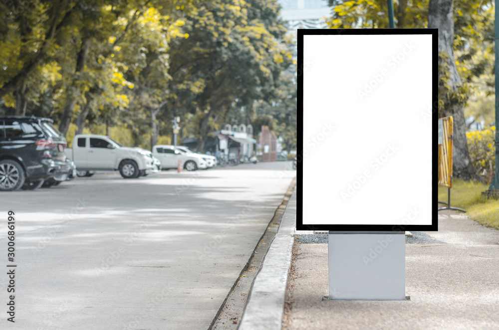 led blank billboard white screen side road in city. ad mockup copy space for advertising banner near bus stop in metropolis. led blank billboard white screen side road in city. ad mockup copy space for advertising banner near bus stop in metropolis.