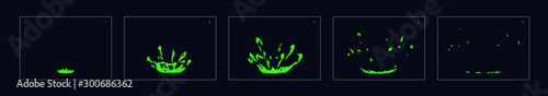 toxic drop splash special effect animation. toxic burst frames for flash animation in games, cartoon or something else.