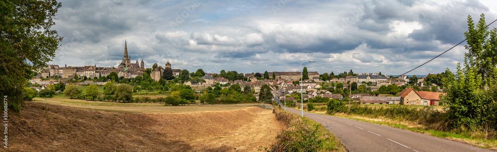 Panoramic view of city of Autun , Burgundy, France