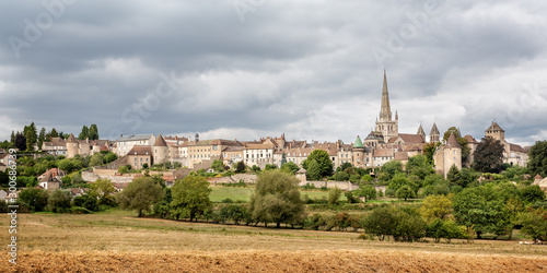 Panoramic view of city of Autun   Burgundy  France