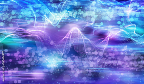 abstract holiday background purple pink blue wave line smooth glow