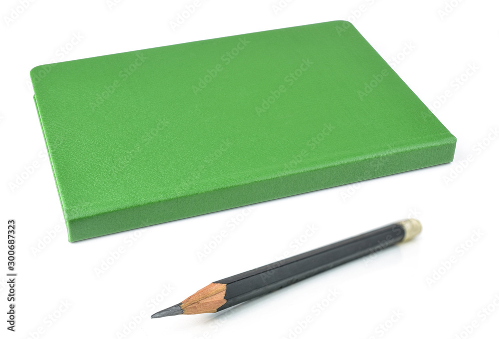 Green notebook isolated on white background. Green notebook isolated on white background.