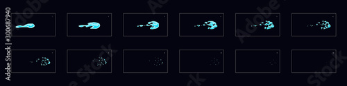 Sprite sheet of a water Splash. water splash effect frames for animation in games, video, cartoon or motion.
