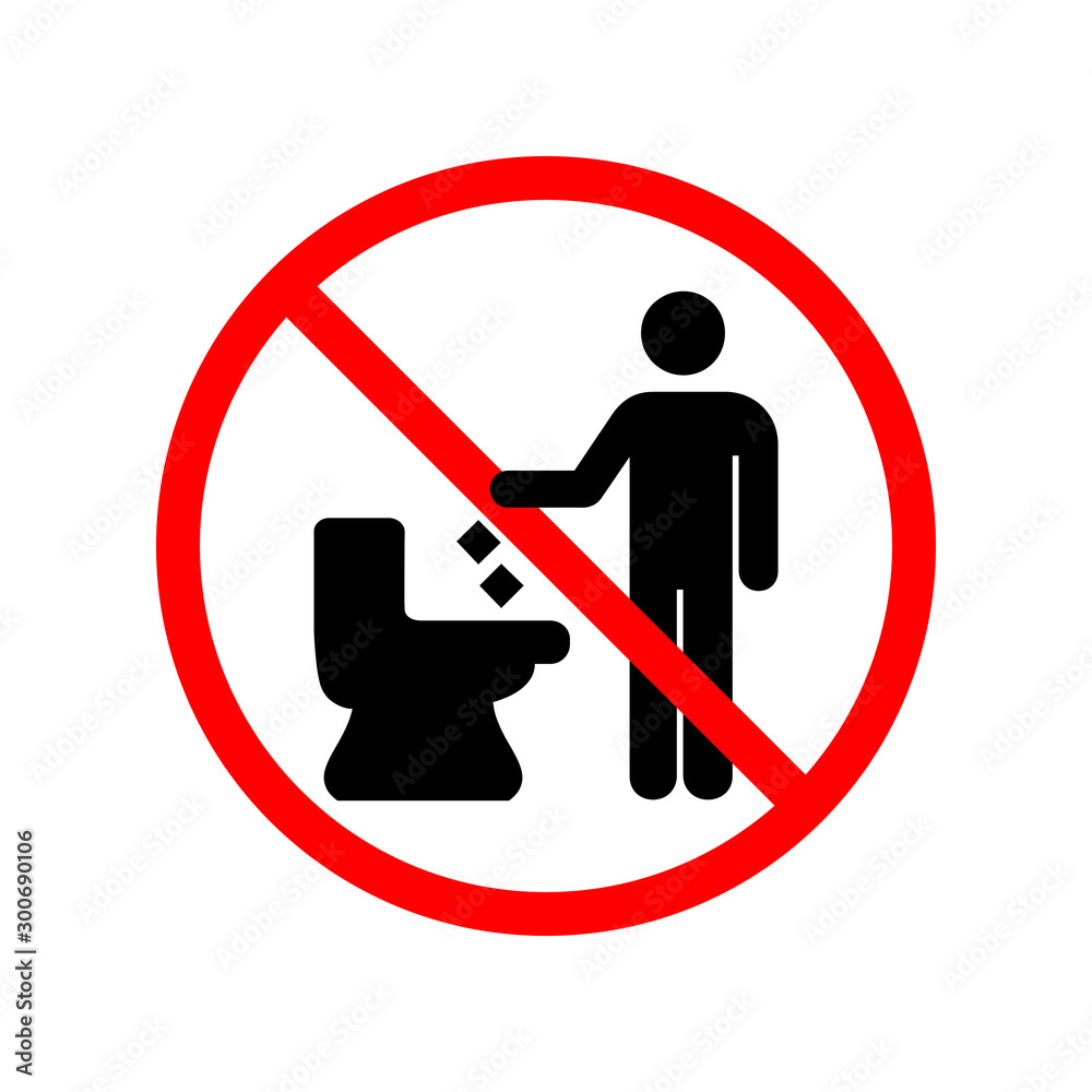 Don T Throw Trash In The Toilet Sign Icon Symbol Design Isolated On