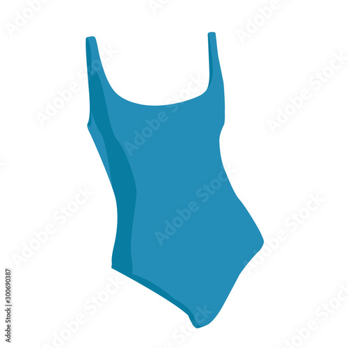 Swimsuit blue realistic vector illustration isolated