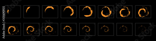 dust ring loop effect sprite sheet or animation frames. frame by frame classic animation for cartoon, mobile games, motion graphic or animation.