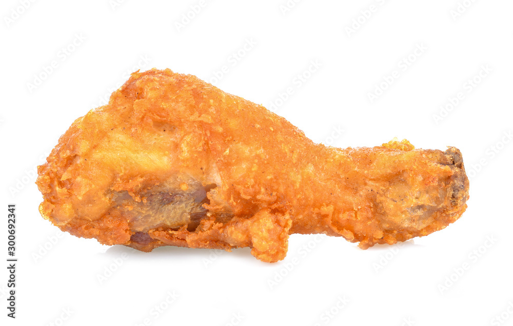 Fried chicken calves isolated on white background