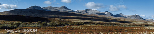 Panoramic view over Rondane national park in Norway.