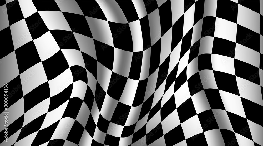 Black and white checkered flag background. sport and race theme