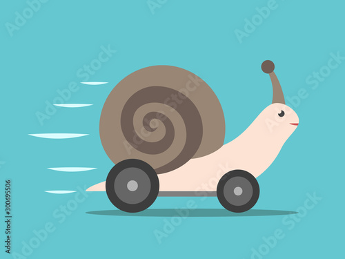 Fast snail with wheels