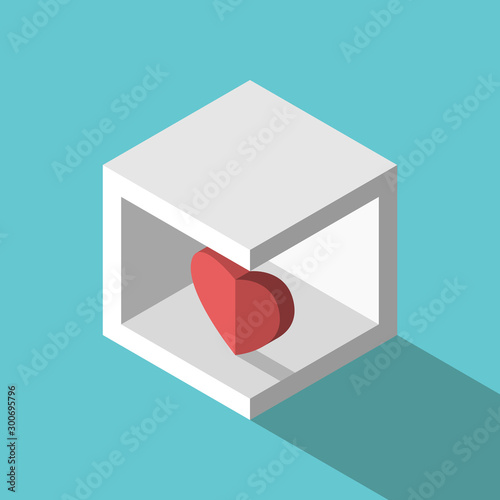 Isometric heart in box
