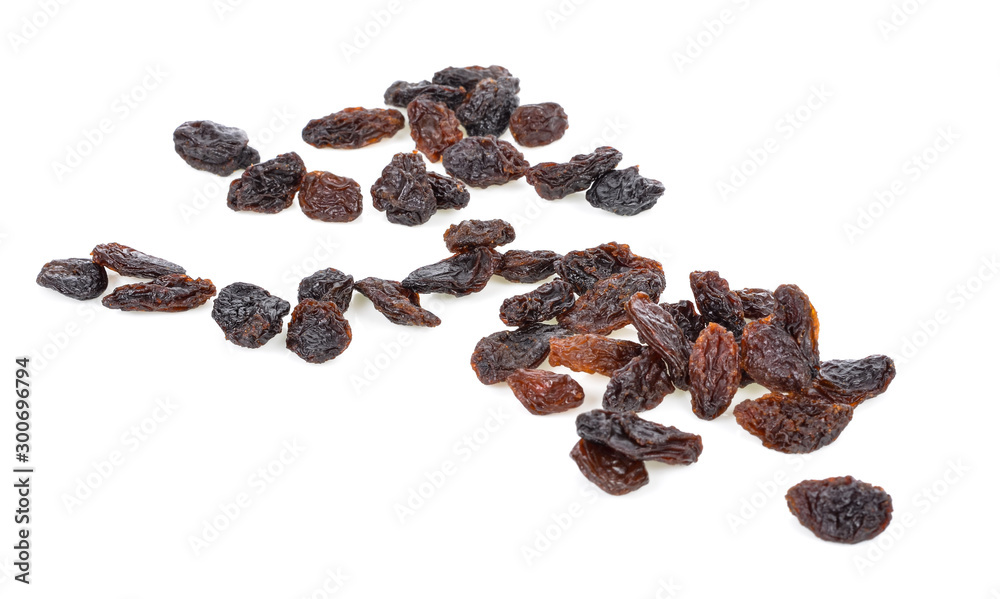 Fototapeta premium Dried raisins on a white background