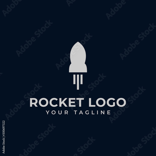 Simple Rocket Launch, Spaceship Logo Design Template