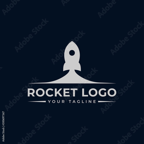 Simple Rocket Launch, Spaceship Logo Design Template