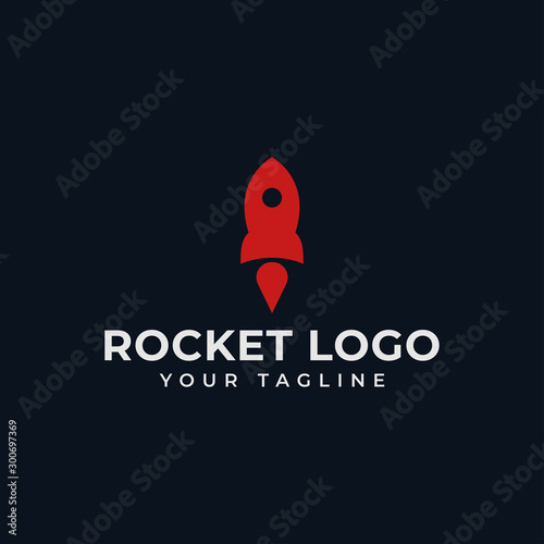 Simple Rocket Launch, Spaceship Logo Design Template