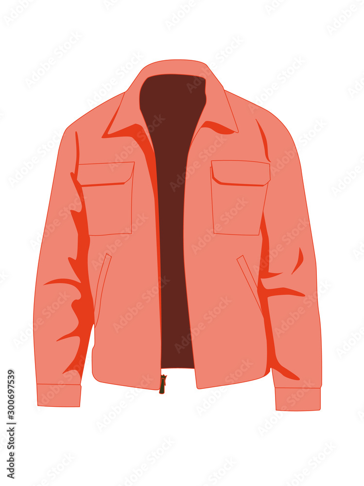 Vector Jacket orange realistic vector illustration isolated Stock