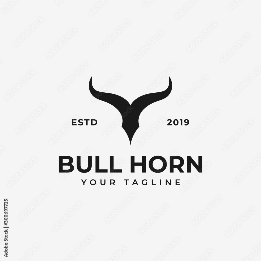 Abstract Bull Horn, Buffalo Head, Taurus, Bison Logo Design Stock Vector |  Adobe Stock