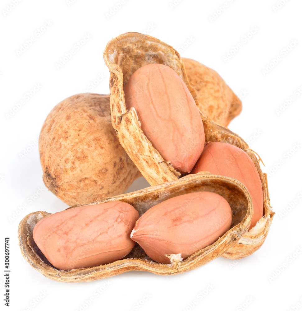 Peanuts on white background Peanuts on white background