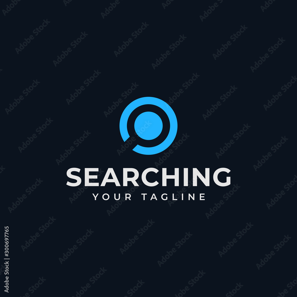 Circle Magnifying Glass, Search, Zoom, Find Logo Design Template