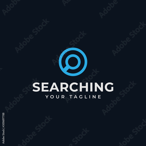 Circle Magnifying Glass, Search, Zoom, Find Logo Design Template