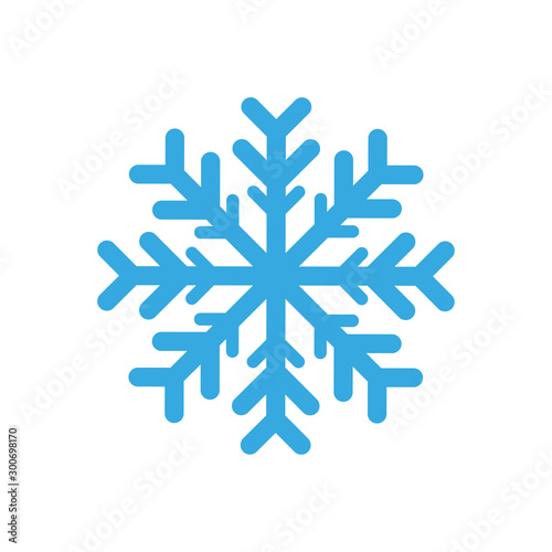 Blue snowflake icon. Vector drawing. Isolated object on a white background. Isolate.