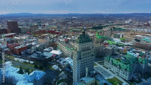Quebec/Canada  aerial video from Quebec City taken by drone camera 