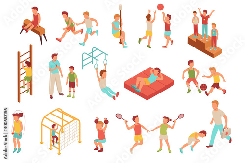 Children Doing Sports Set
