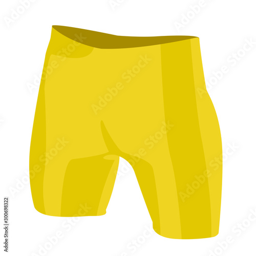 Swimming trunks yellow realistic vector illustration isolated