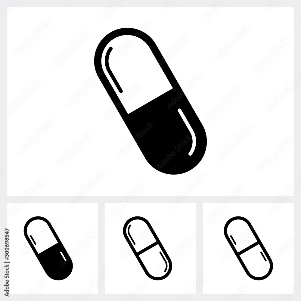 Set of pills icon. simple flat vector illustration. Set of pills icon. simple flat vector illustration.