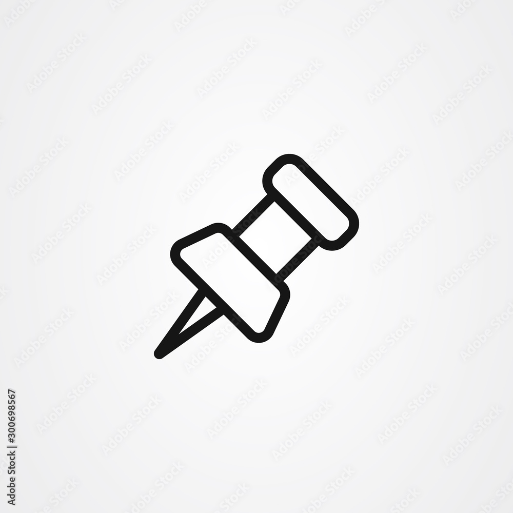Push pin icon in trendy flat style Push pin icon in trendy flat style