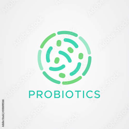 Probiotics bacteria logo design. Healthy nutrition ingredient for therapeutic