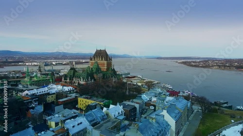 Quebec/Canada  aerial video from Quebec City taken by drone camera 