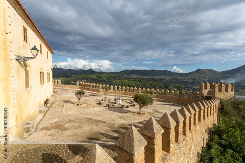 Defensive wall of castle Sant Salvador photo